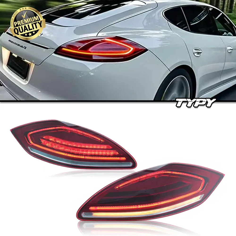 

TYPY LED Tail Light For Porsche Panamera 2010-2013 Upgraded Modified 2014 Smoke Black ABS Fit Replace Waterproof Rear Lamps
