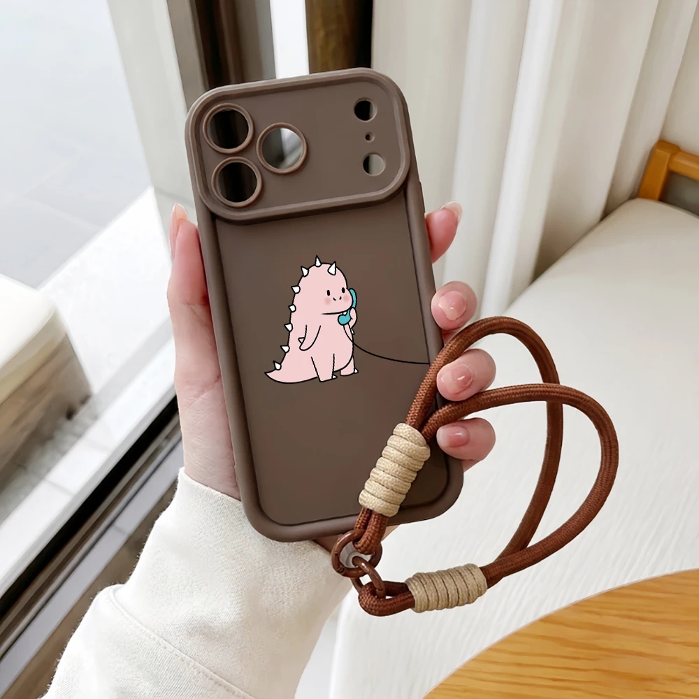Rosa Dinosaurier-Lanyard-Handyhülle für Samsung Galaxy Note 20 S25 S26 Plus S24 S23 FE S24 S25 S23 Ultra A57 A55 5G Silikonhülle – Detail 4