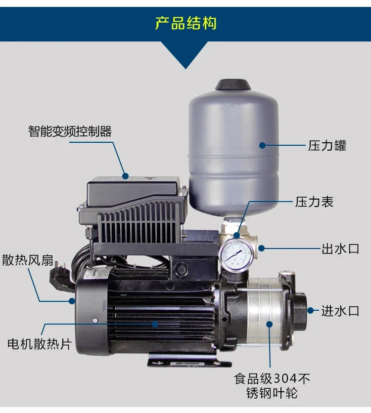 Imported water pump CM3-5 variable frequency booster pump for household villa tap water automatic pipeline booster pump