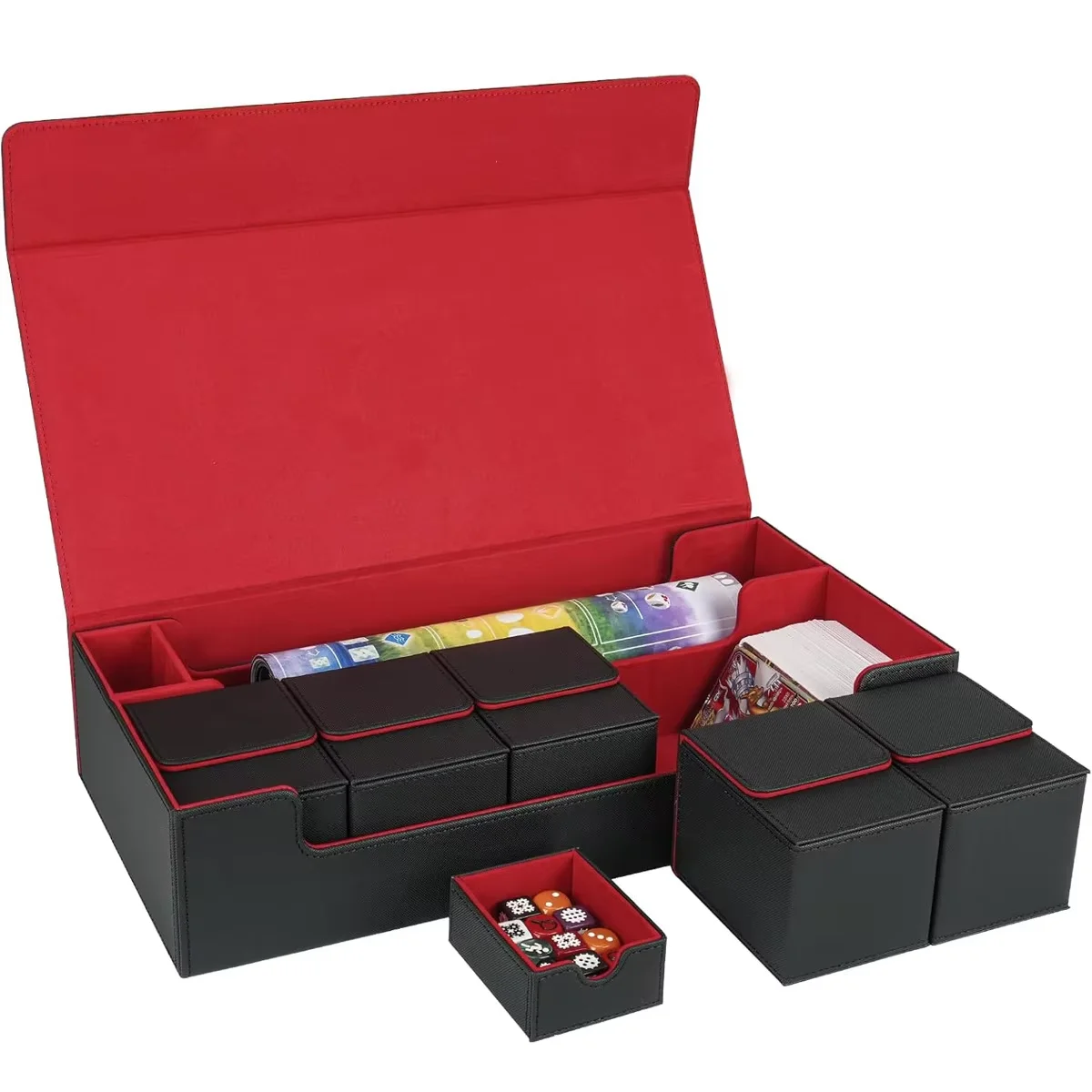 

Large 6-in-1 Card Deck Box MTG Commander Premium 600+pcs Storage And Organization Solution with 5pcs T-Storage Display Case