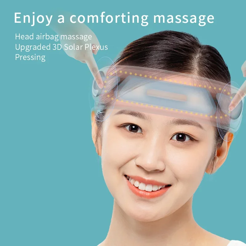 Air pressure head massager, hot compress massage belt, new Bluetooth music massager, sleep instrument - Image 3