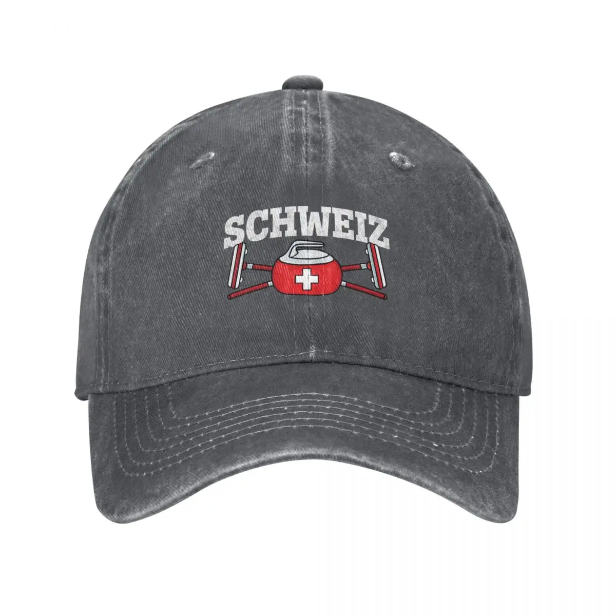 

Schweiz Curling Broom ice Sports Suisse Flag Italy Curling Baseball Cap Wild Ball Hat Hat Beach Women Beach Fashion Men's