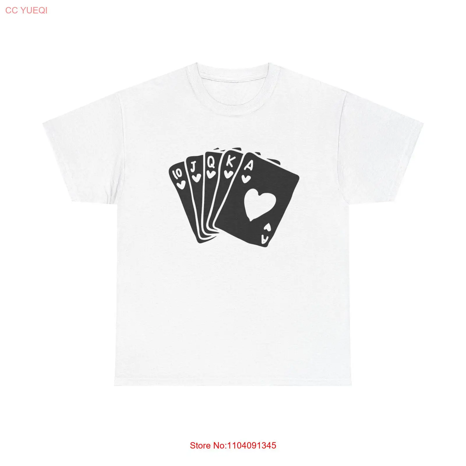 Royal Flush T-Shirt - poker cards gambling casino game night luck winner hearts