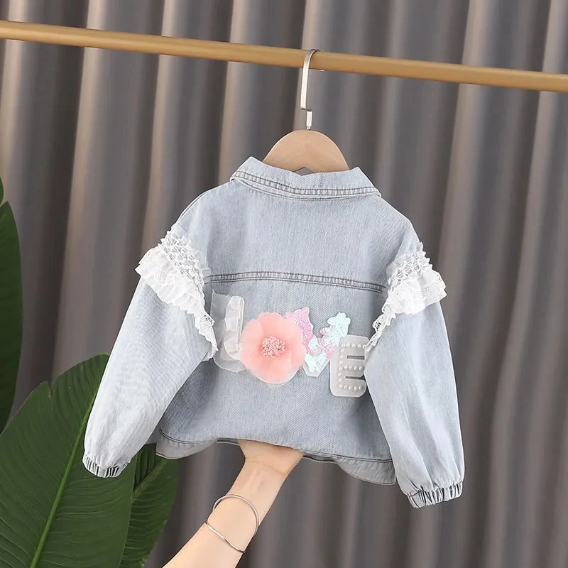 

Baby Girls Jean jacket Spring and Autumn 2023 New Foreign Children's Slower Coat Korean Baby Casual Jacket