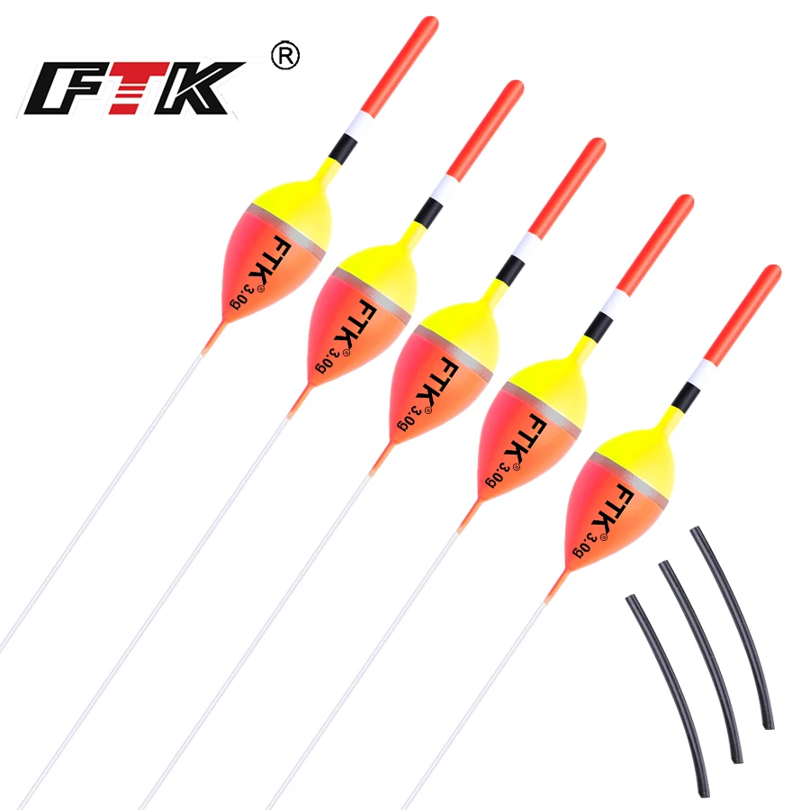 

FTK 5Pcs Fishing Floats Vertical Buoy Barguzinsky Fir Float 18cm-22.5cm Buoyancy 1g-4g Fish Float for Carp Fishing