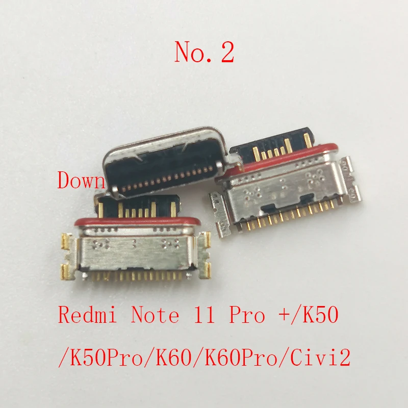 10PCS USB Charger Connector For Xiaomi Mi Civi 2 1S/F4 GT Redmi Note 12 11 Pro/K50/K60/K60Pro/Note 11S 11E 11R 11T Charging Port