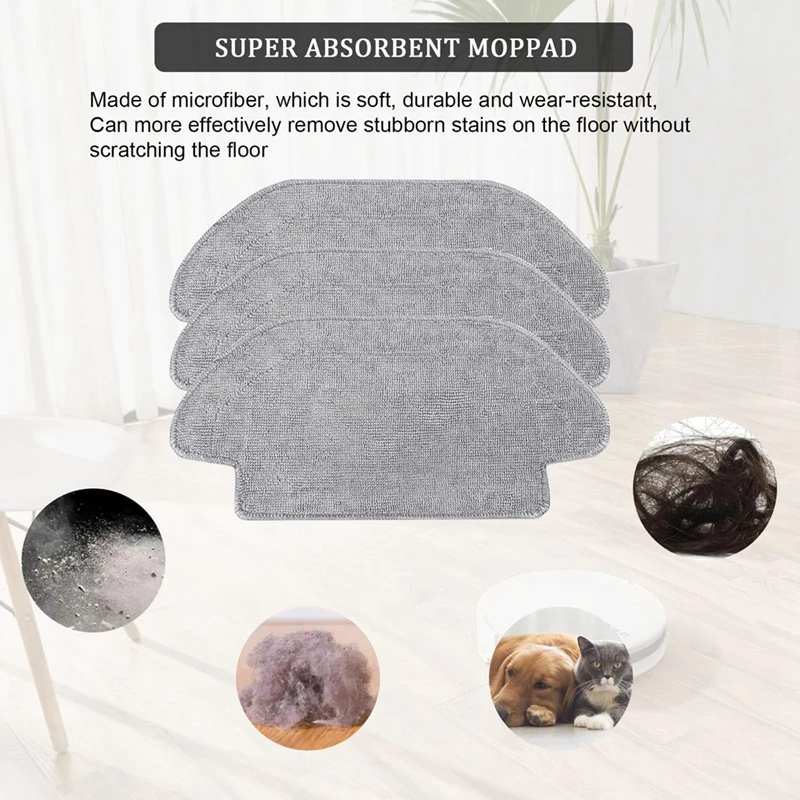 حزمة من 6 مناديل لـ Xiaomi Mi Robot Vacuum Mop 2S / S12 / Mop P/Mop Pro وسادة ممسحة من الألياف الدقيقة ملحقات قماش ممسحة قابلة للغسل