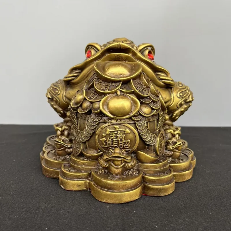 New three-legged golden toad ornament home and living room decoration, auspicious mascot, gift for company or store opening,