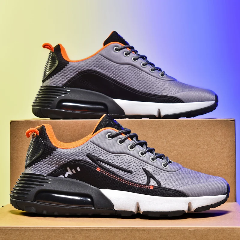 أحذية مشي صيفية جديدة للرجال للجري على الطرق وسادة هوائية متينة بحد أقصى توسيد مريح للتدريب الرياضي. مقاس 46