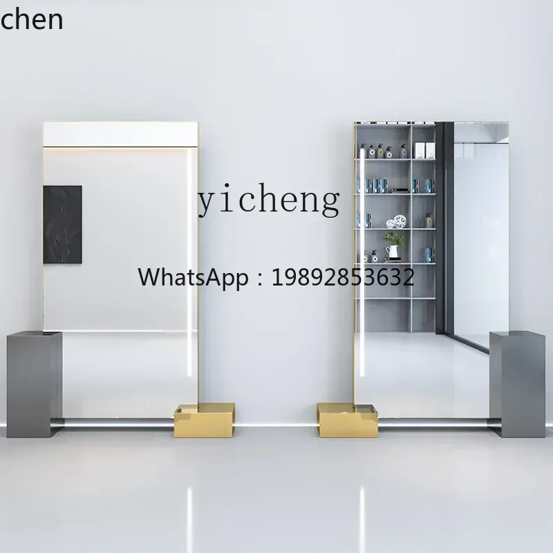 YFY hairdresser high-end mirror table single and double-sided floor mirror barber shop hair cutting mirror 5