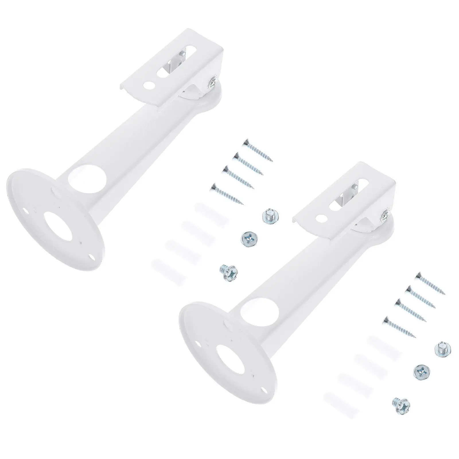 2Pcs Security Camera Mount Bracket Heavy Duty Steel Plastic Wall Ceiling Mount with 3 Holes Base Easy Install for Monitor Camera