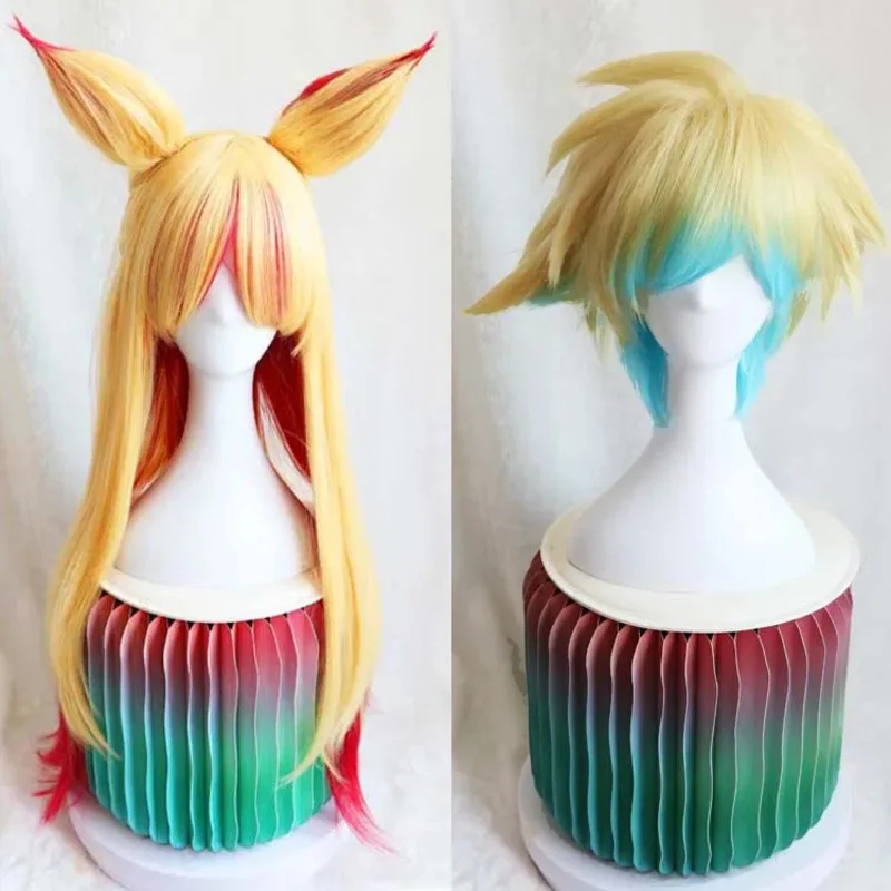 LOL Star Guardian Ahri EZ Ezreal Soraka Miss Fortune Syndra Cosplay Wig Game Cos Hair Adult Women Men Masquerade Party OA155