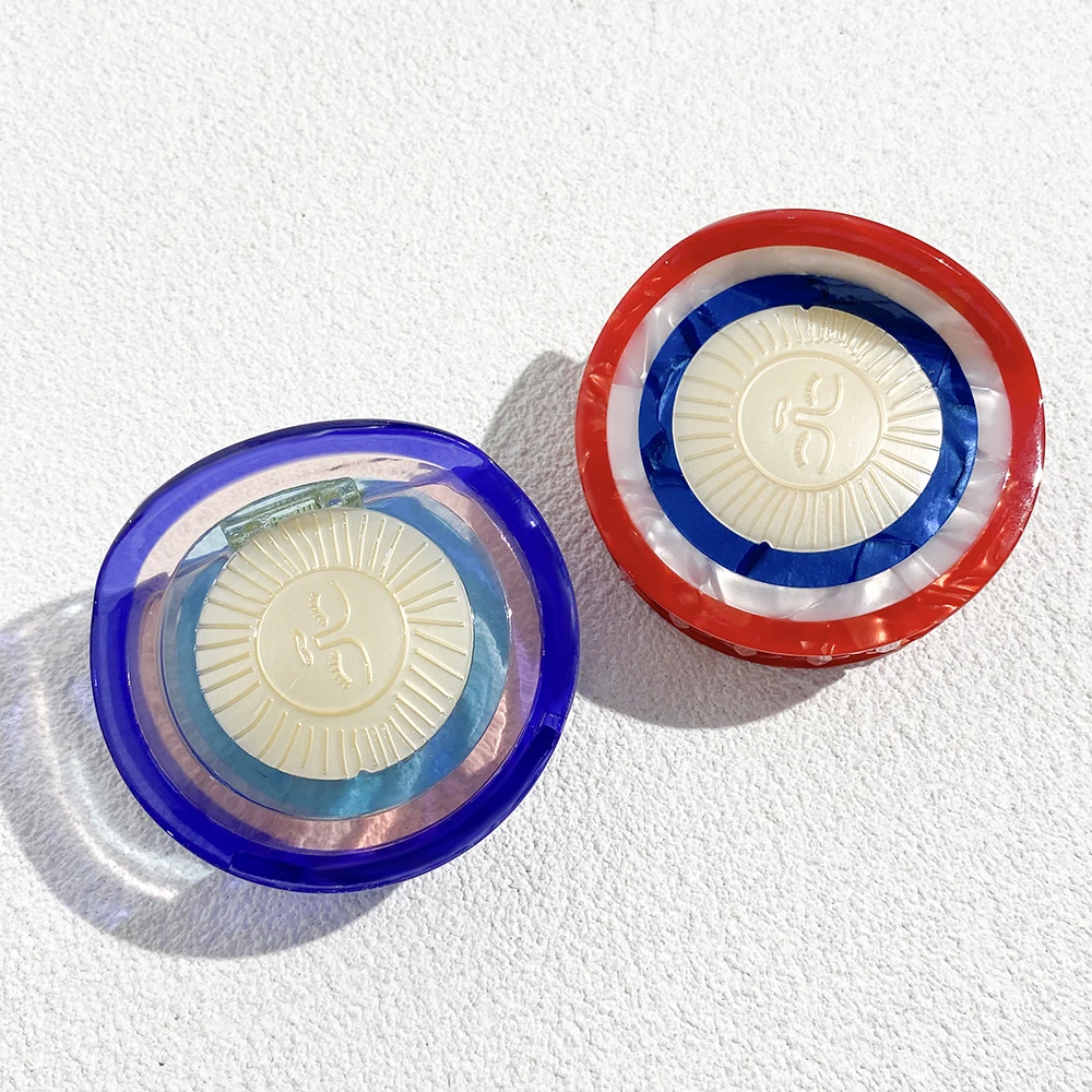 

Red Blue Round Sun Crab Hair Claw Clip For Women Girls Funny Transparent Acetate Hairpin Barrettes Hair Accessories Gifts