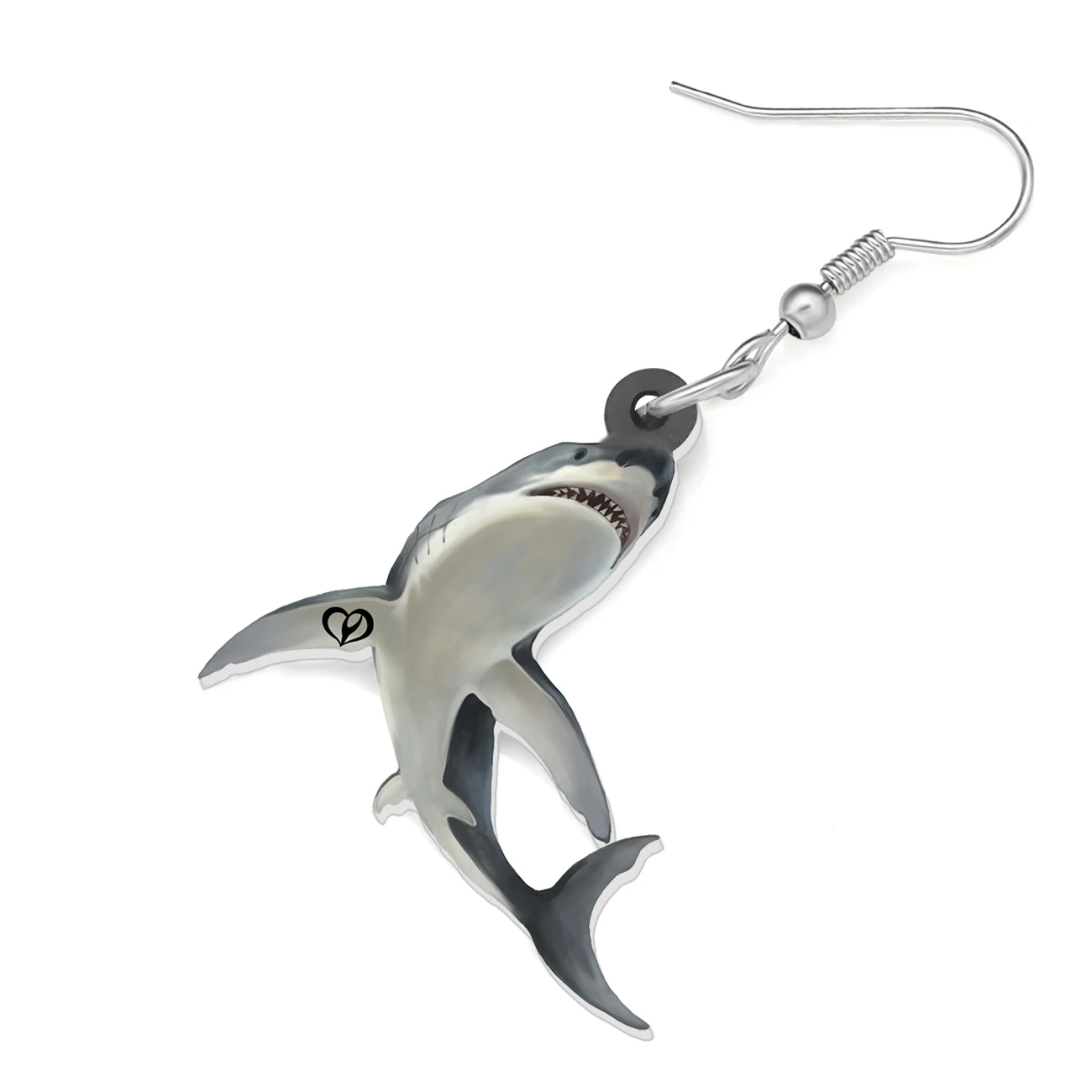 NEWEI Acrylic Ocean Sea Black Shark Fish Earrings Long Drop Dangle Animals Jewelry For Women Teens Charms Gift Collection