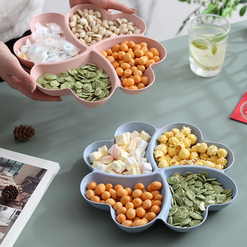 Bandeja criativa de doces de frutas em forma de coração, organizador de frutas secas e nozes, saladas domésticas, lanche, recipiente dividido para sobremesa