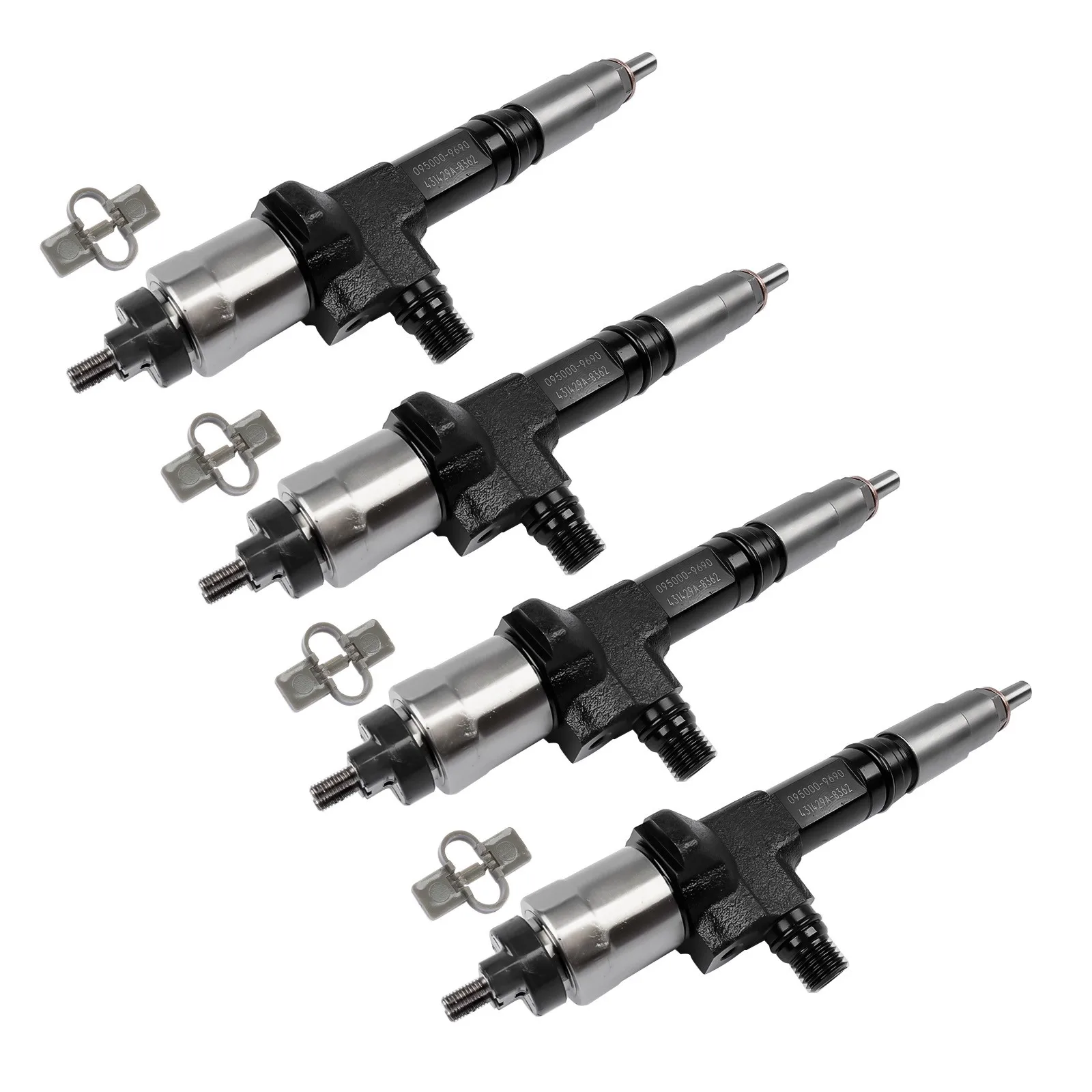 AP02 4 Pieces Diesel Fuel Injectors Black for Kubota V3800 V3800T Models 1J50053051