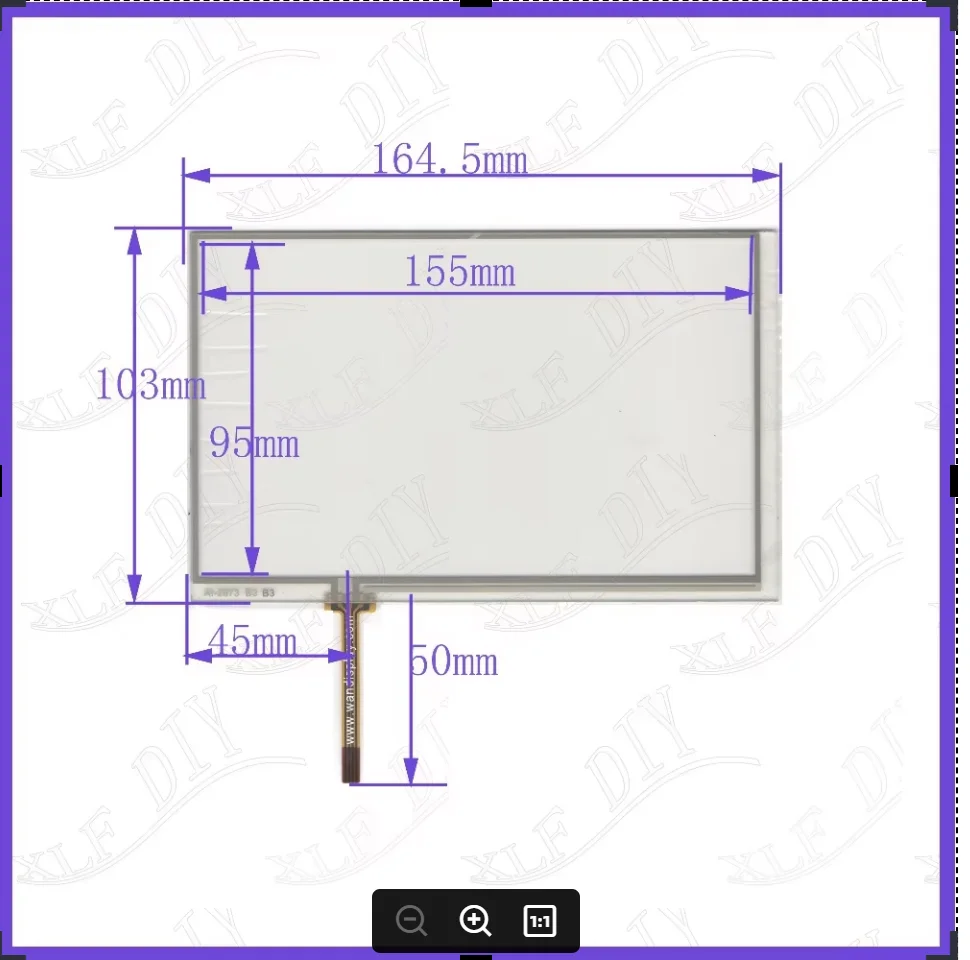 

ZhiYuSun AI 2873 7.1inch 164mm*103mm 4 line touch screen panel 164*103 Sensor glass this is compatible resistance screen