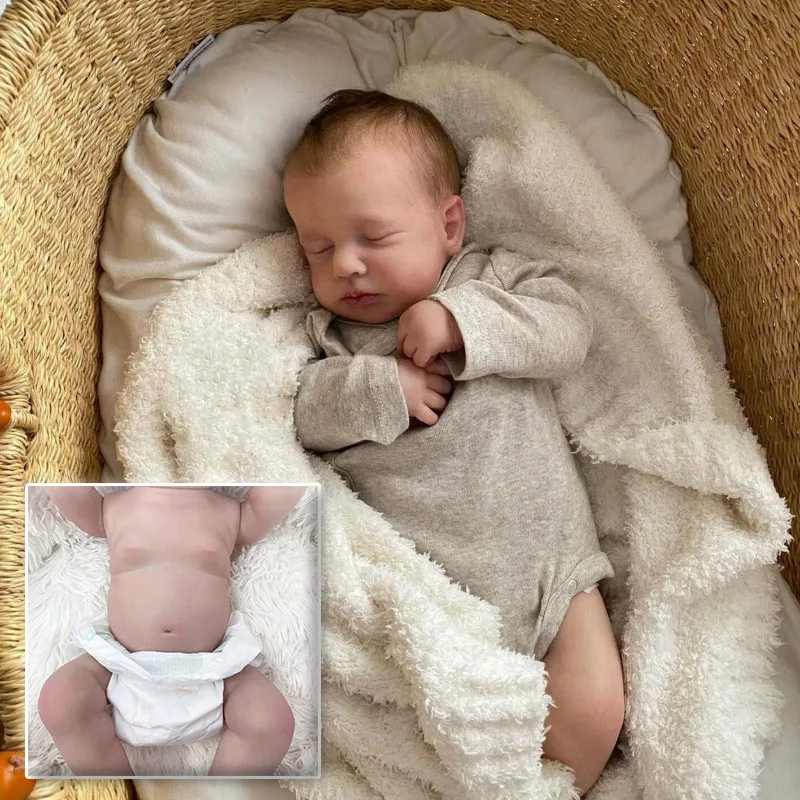 

48CM Loulou Soft Cotton Body/Full Vinyl Body Lifelike Reborn Doll Multiple Layers Painting With Visible Veins Hand-Rooted Hair