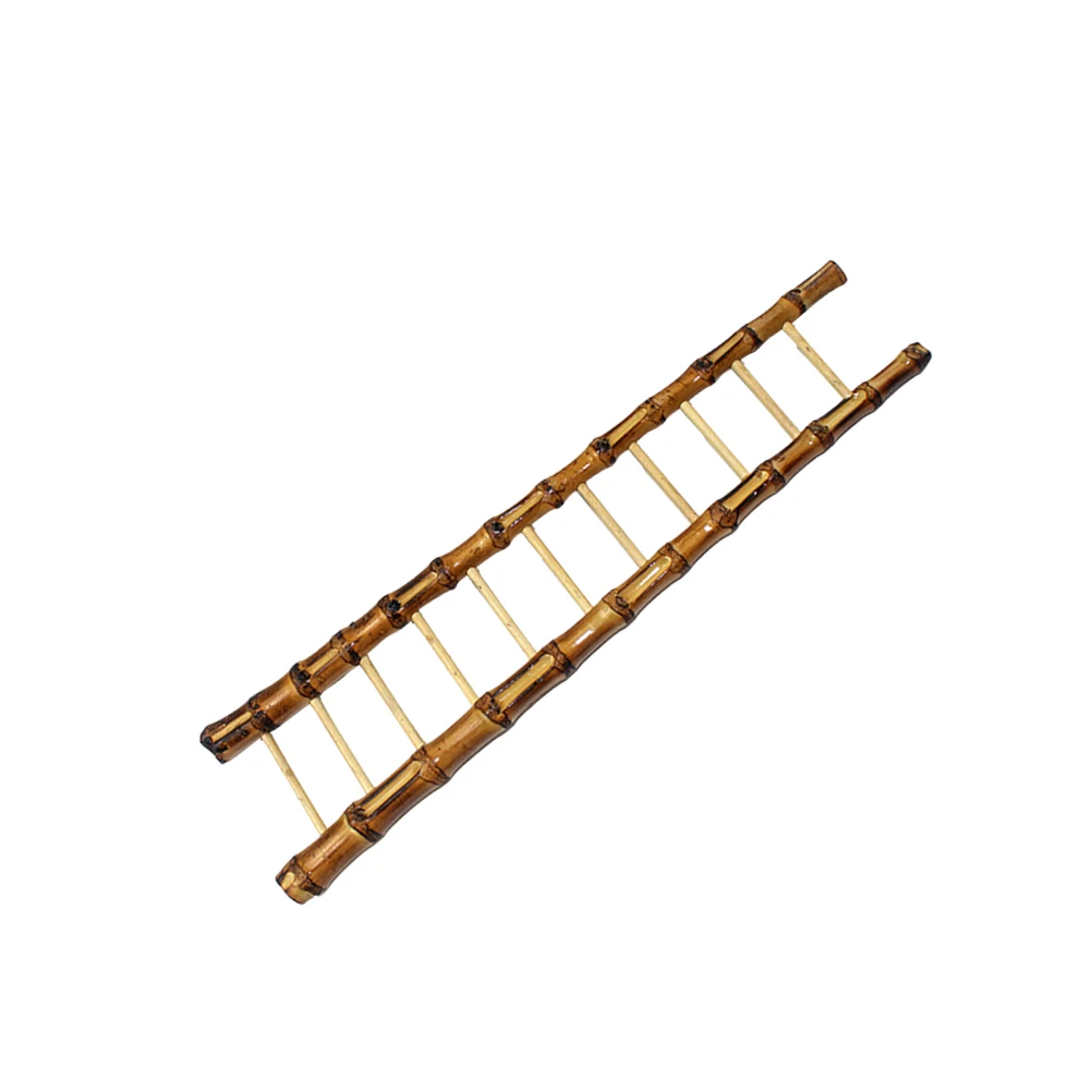 

Bamboo Ladder for Mini House Lightweight Toy Kids Play Dollhouse Fairy Garden Decor Material Durable Long Use Gardening