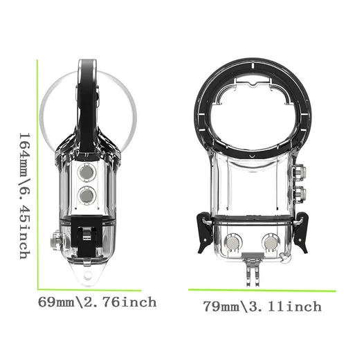Imagen 1 del producto Funda de buceo profundo de 50M para Insta360 X5, Protector impermeable no invisible, carcasa de buceo subacuático, cámara panorámica Insta360 X5