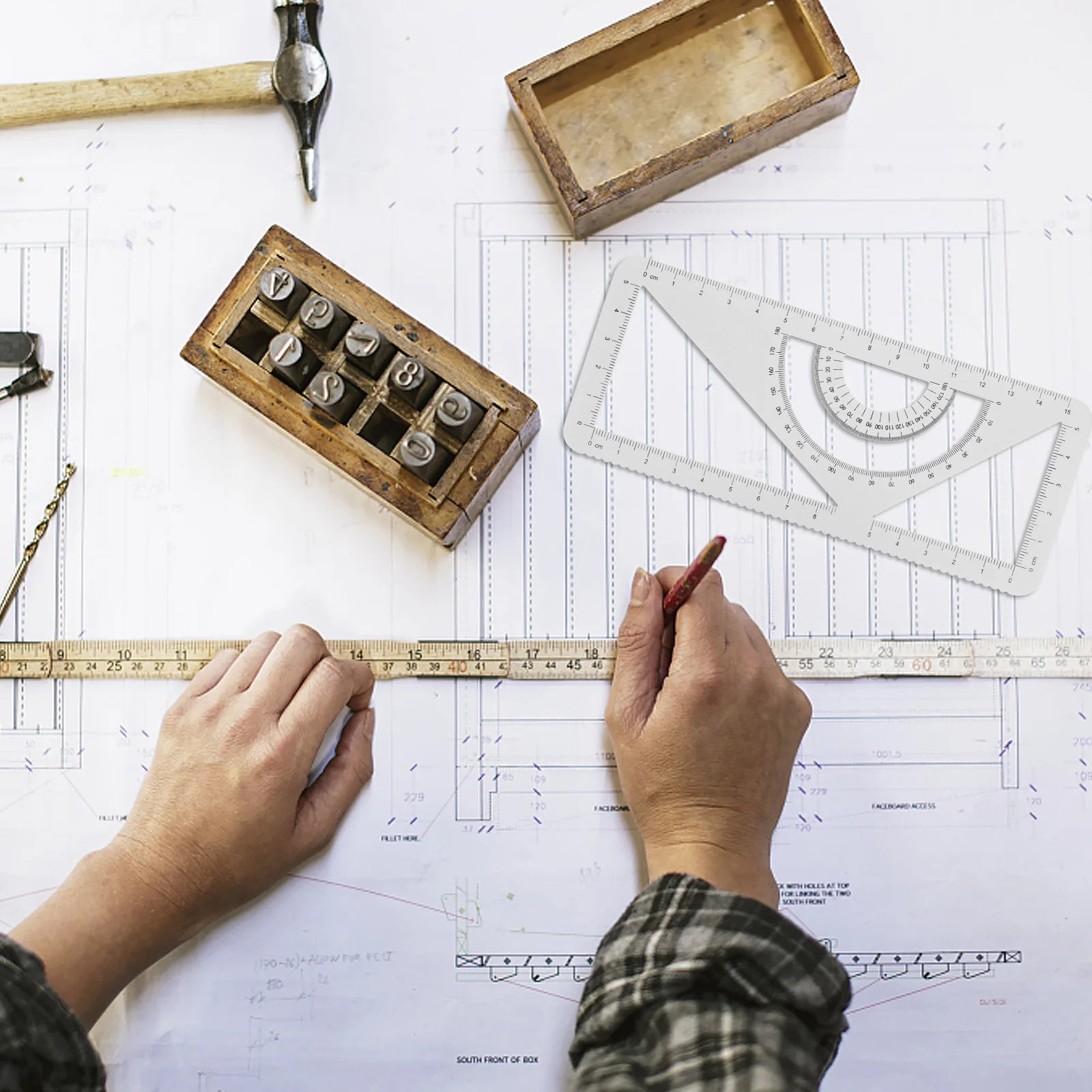 Ruler Set Drawing Measurement Geometry Triangle Straightedge Protractor Ruler Sets Drawing Measurement Tools