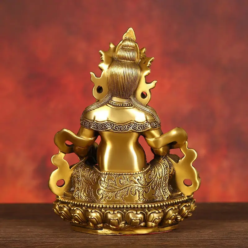 Tibetan-style copper ornaments, dragon-riding , black , white , red wealth god, home an
