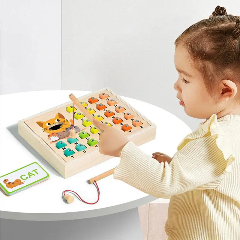 Magnetic Fishing Game Wooden Alphabet Learning Box For Kids Enhances Fine Motor Learning Cognitive Skills And Alphabet Game For