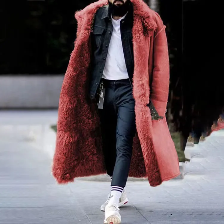 Loose Fit Pocket Belt Urban Jacket with Composite Construction Single Breasted Side Seam Pockets Spring Winter Casual Men Jacket