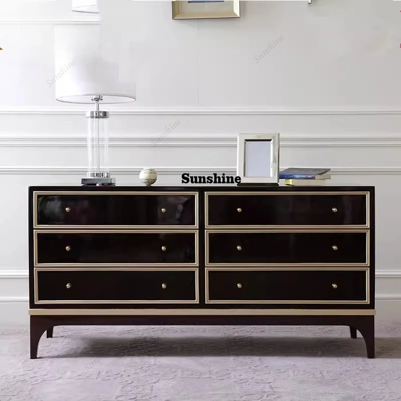 

Simple modern TV cabinet Phnom Penh solid wood dining side cabinet Bedroom 6 chest cabinet