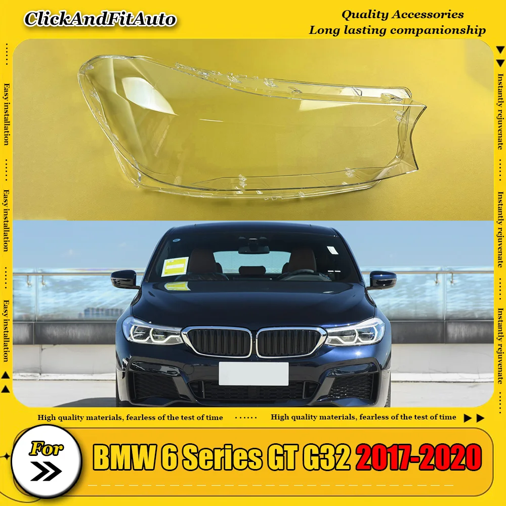 

For BMW 6 Series GT G32 2017-2020 Transparent Lampshade Lamp Shade Front Headlamp Shell Headlight Cover Lens Plexiglass