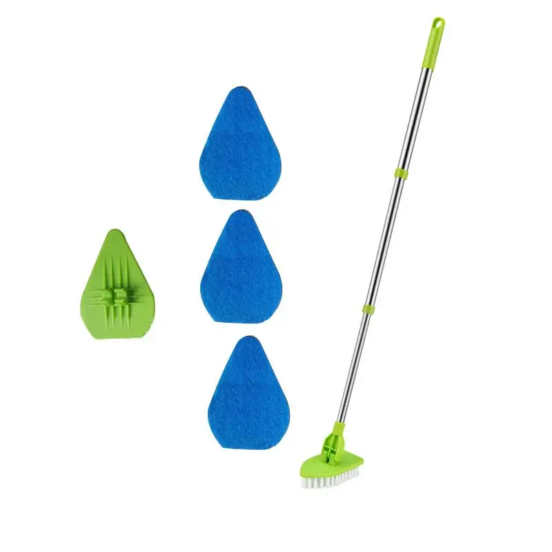 2 In 1 Shower Scrubber Cleaning Brush Scrubber Floor Gap Tub And Tile Scrubber Sponge With Adjustable Handle Wall Cleaner