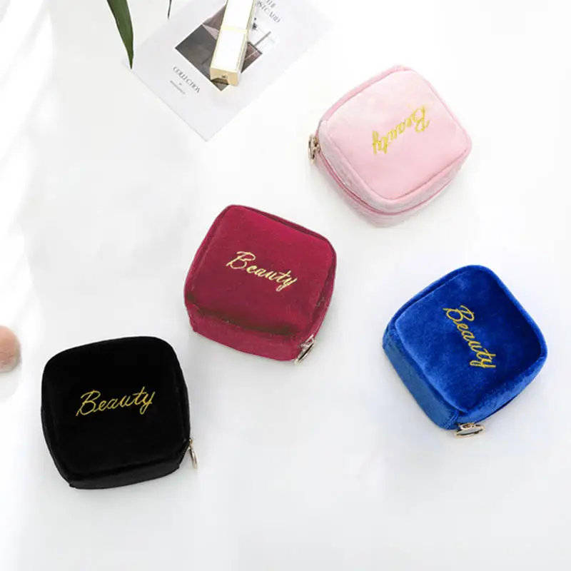بسيطة صغيرة مخزن للمكياج حقيبة السيدات المحمولة أحمر الشفاه مفتاح عملة كابل نقل بيانات المنظم الحقيبة فتاة المناديل الصحية حمل حقيبة #1