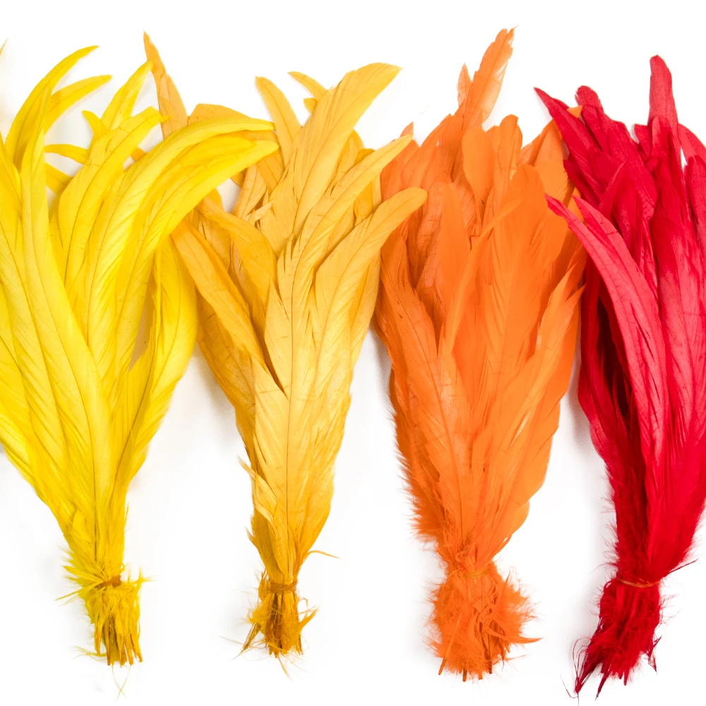 10 unids/lote de gallo Natural, cola de plumas de pollo a granel de 25-40cm para manualidades DIY, vestido, boda, Carnaval, escenario, decoración de pluma