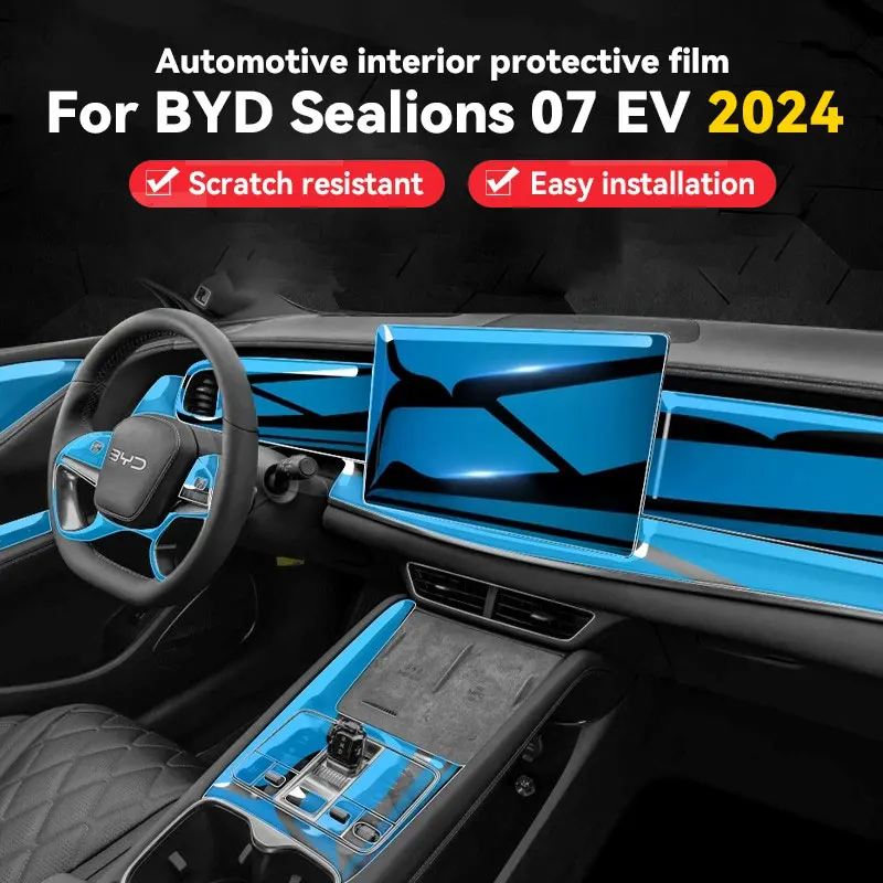 

For BYD Sealions 07 2024 EV Car Gearbox Panel Film Dashboard Protective Sticker Interior Screen Anti-Scratch Film Cover