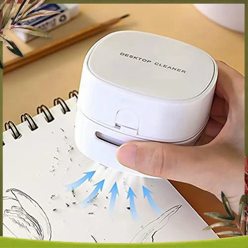 AB98-Desktop Vacuum Cleaner Mini Table Dust Sweepers Cordless&360º Rotatable Design For Keyboard/Home/School/Office-B Easy To Us