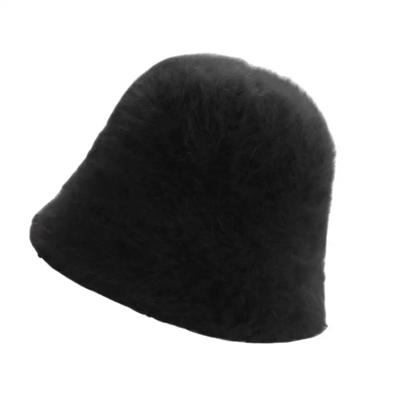 

652F Fashionable Solid Color Bucket Hat for Various Head Size Winter Autumn Thicken Fisherman Hat Headpiece for Casual Wear