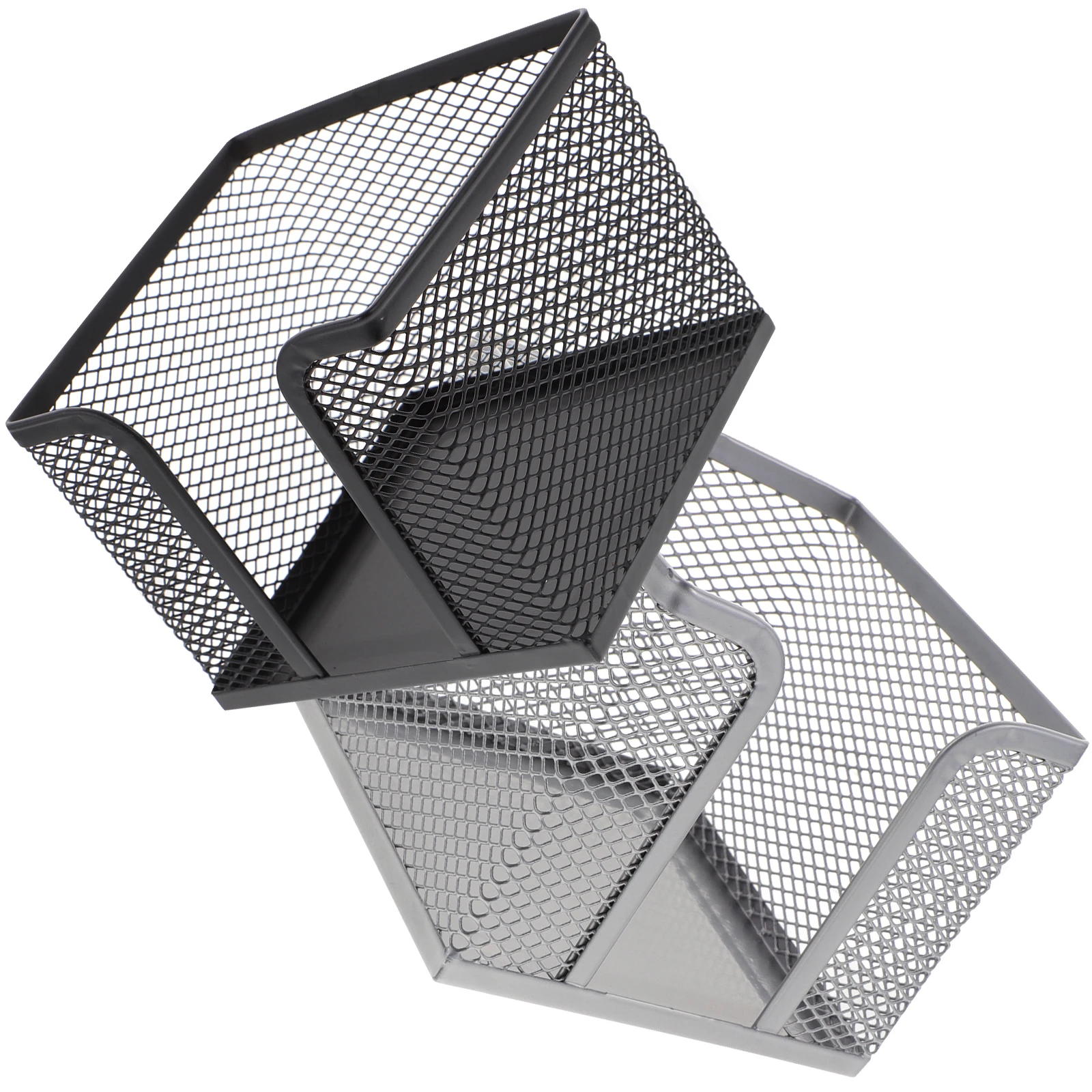 

2pcs Holders Memo Papers Holder Silver Black Desktop ganizer Paper Dispenser Storage Box for Office School Supplies