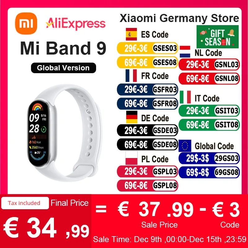 Global Version Xiaomi Mi Band 9 1.62