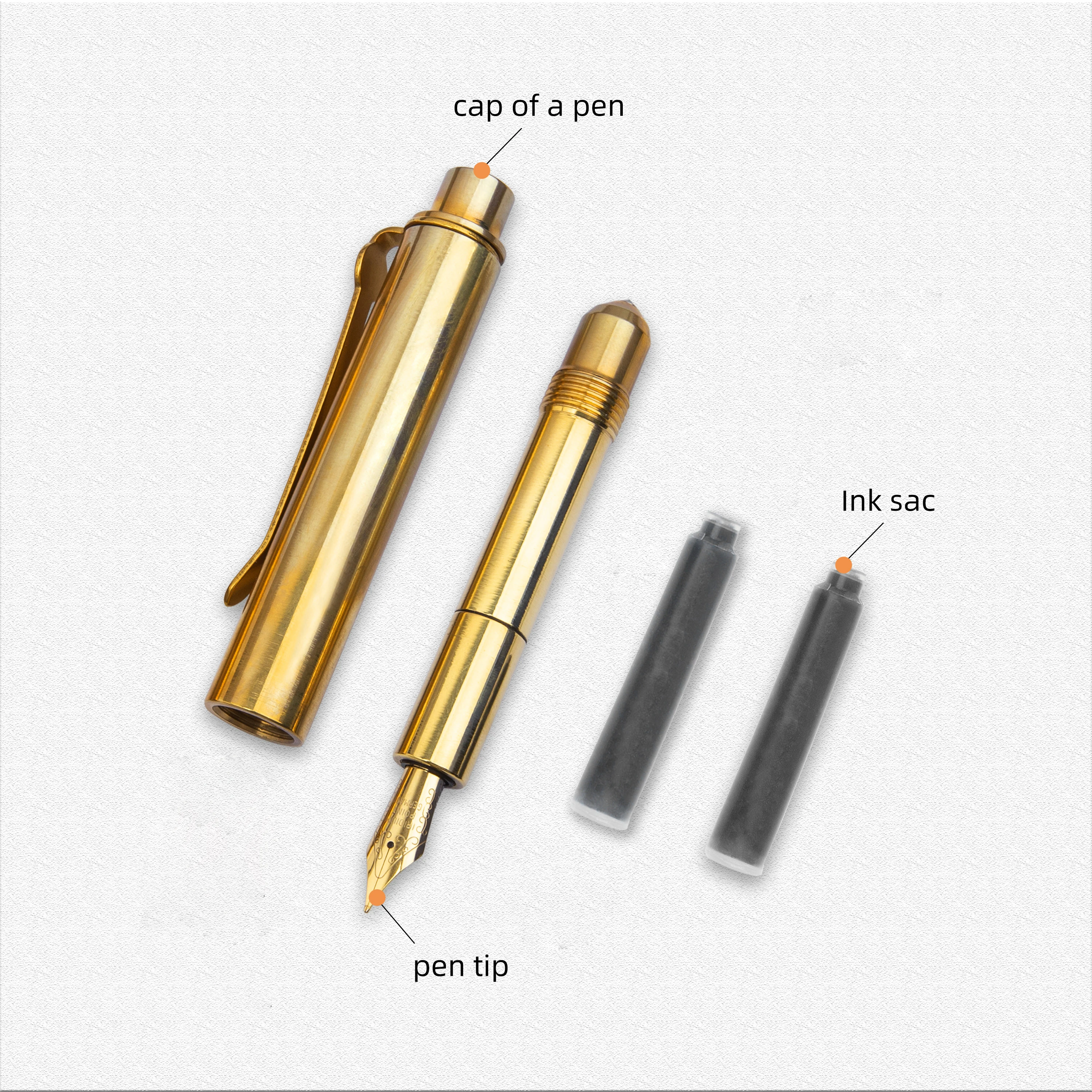 

Multifunctional Pen Brass Tactical Pen Portable Outdoor Broken Window Self Protection Tools Metal Pen Office Student Stationery