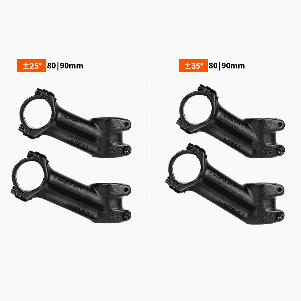 TOSEEK MTB Bicycle Handlebar Stem 10 17 25 35 Degree Aluminum Mtb Stem 70 80 90mm Mtb Power 31.8mm Mtb Bike Table Bicycle Parts