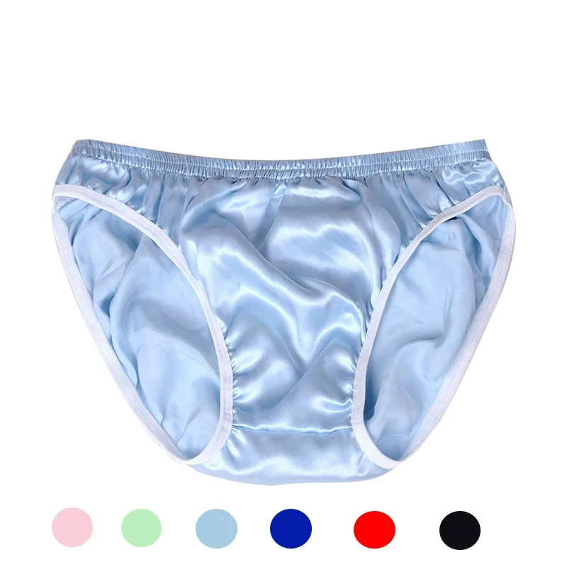 Large Size Men's Sexy 100% Mulberry Silk Briefs Low waist Soft Skin-friendly And Silky Panties High-grade Silk Panty Underwear