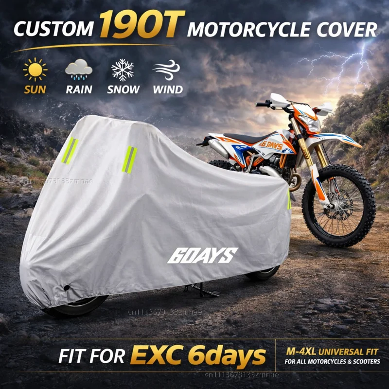 

For EXC EXC-F XC-W TPI Six Days Motorcycle Cover Waterproof Heavy Duty Outdoor Rain Dust Sun Protector