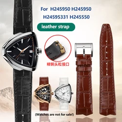 21mm Cowhide Watchband For Hamilton Ventura Series H24595331 H24585331 H24525331 H24555181 H24535331 Lea-ther Wrist strap