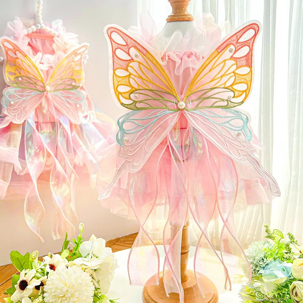 Pet Princess Dress Wedding Dress Son Dog Cat Clothing Supplies Corgi Teddy Method Fight Butterfly Fairy