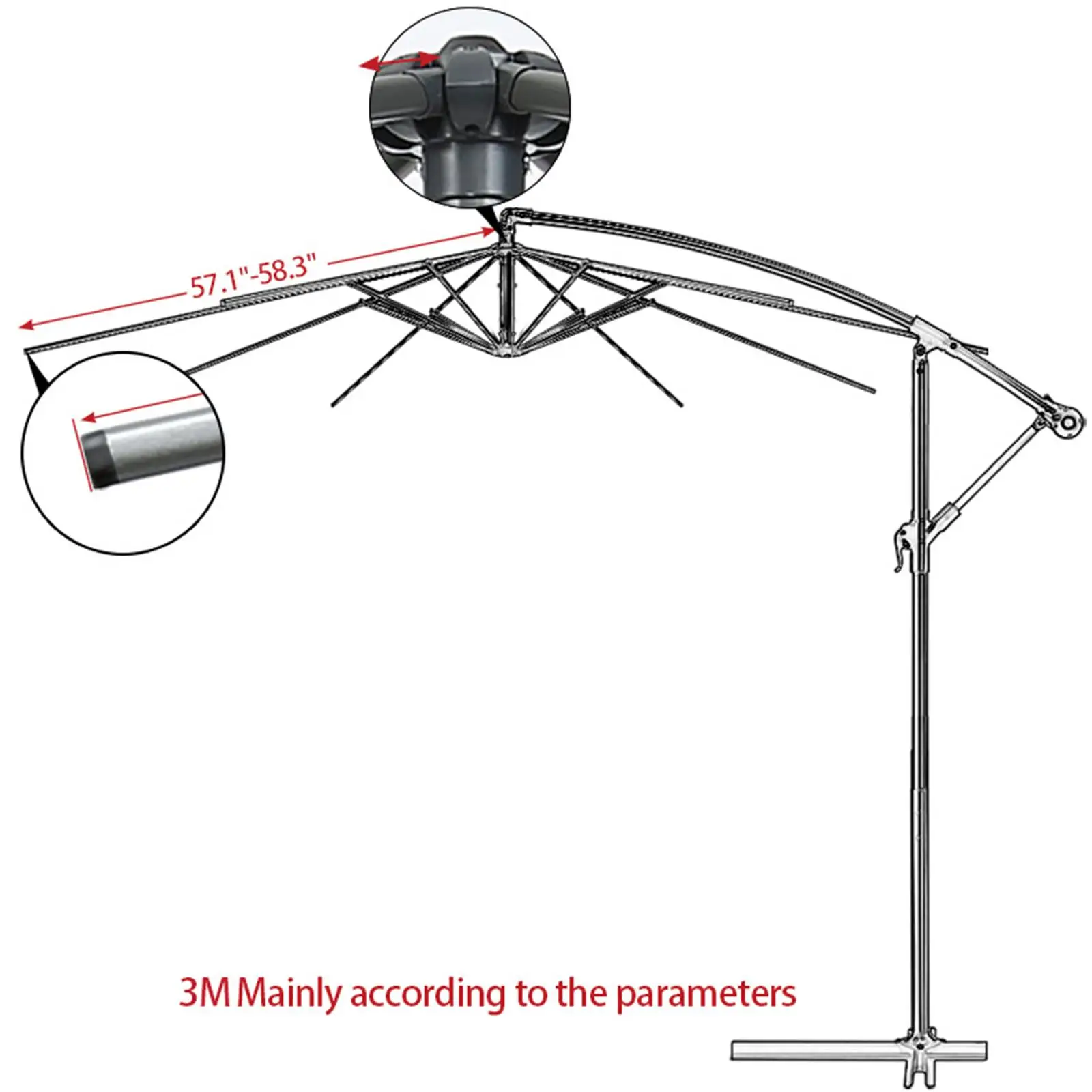 Outdoor Umbrella Canopy Umbrella Replacement Cover Top Canopy Portable Heavy
