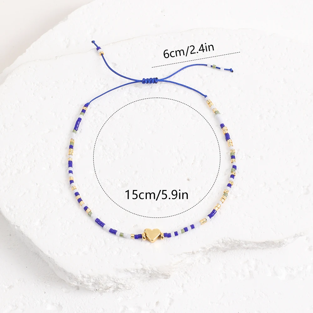 Minimalista Miyuki Bead Jewelry Dainty Heart bracciali per le donne Multicolor colorato Boho Fashion Love Charm Friendship