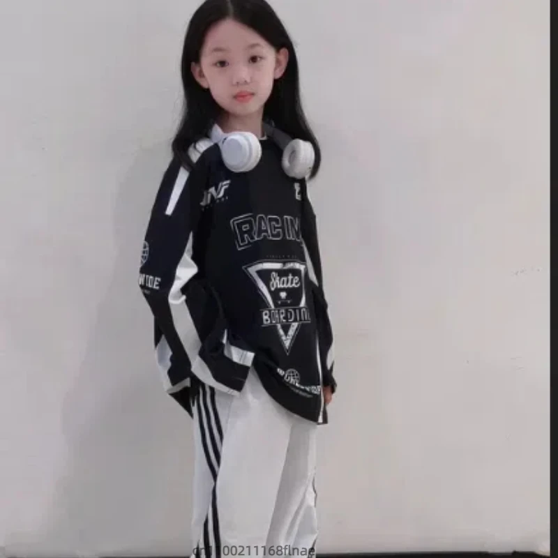 남학생 및 여학생 드럼 공연 의상, 힙합 및 스트리트 댄스 스포츠 세트, 어린이 공연 의상