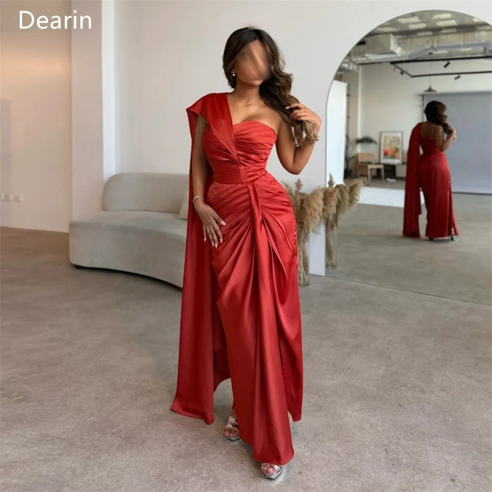 

Customized Formal Dress Prom Evening Gown Dearin Strapless Sheath Floor Length Skirts Draped Knot Ruffle Hugging Bespoke Occasio