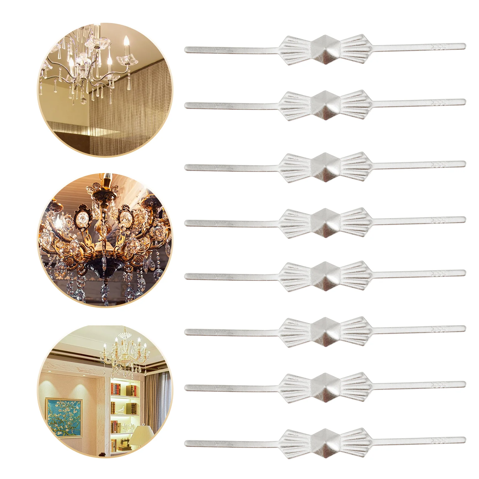 200 Pcs Crystal Lamp Accessories Chandelier Replacements Ceiling Light Connector Part Pin Metal Bow Tie Clips