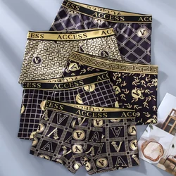 5 Stks/partij Zwart Goud Heren Boxers Comfortabel Katoen Mode Ondergoed